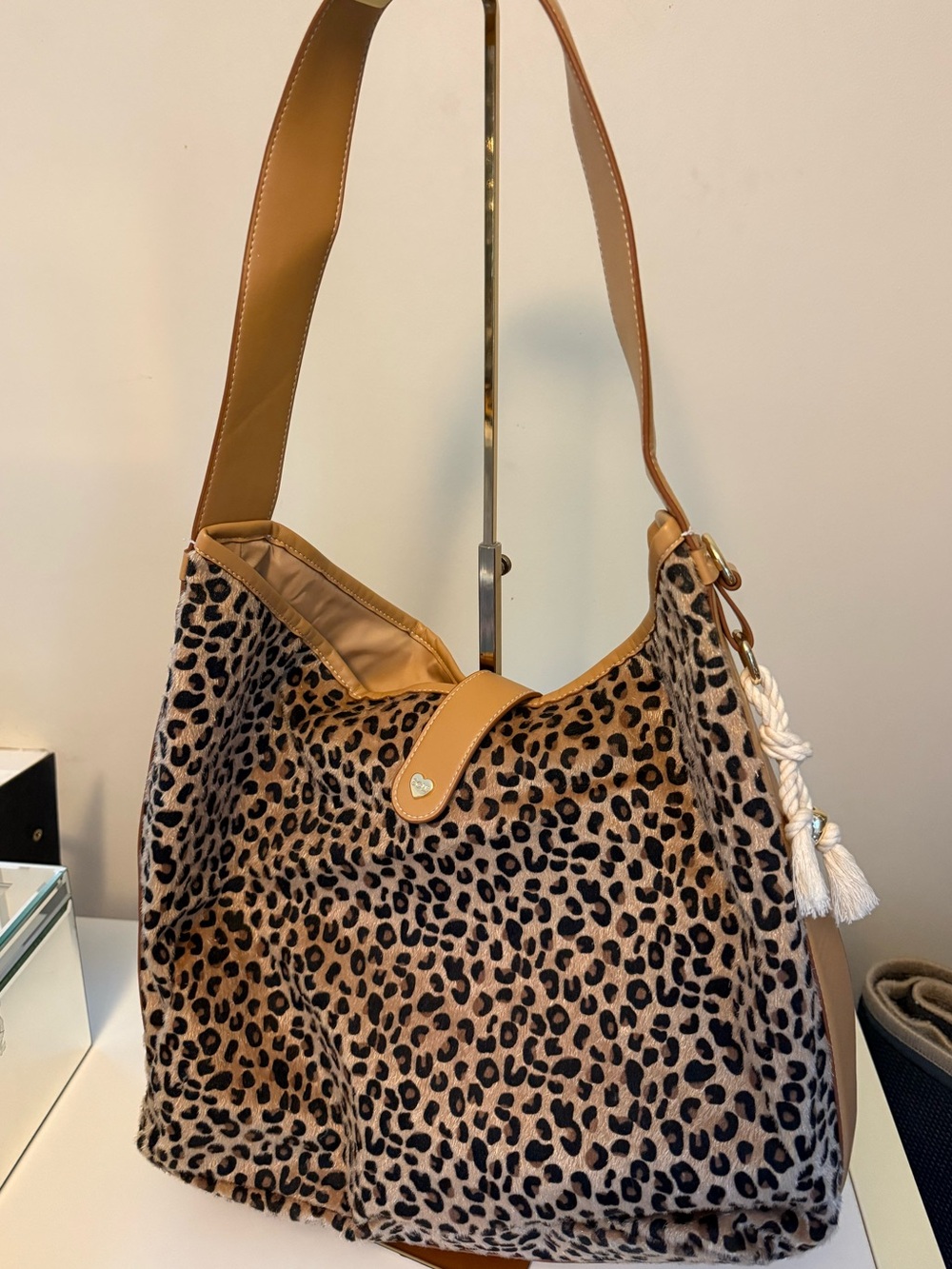 Stoney Clover Lane Slouchy Leopard Tote